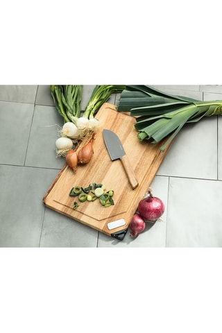 Tábua de cortar com afiador em madeira de acácia maciça e titânio Shokki