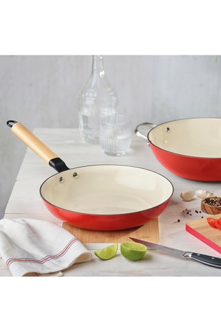 3 poêles en fonte émaillée - 20/24/28 cm