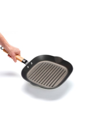 Poêle gril en fonte d'acier 28 cm