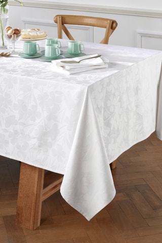 Nappe Jacquard Fleurette - 170 x 300 cm - Blanc