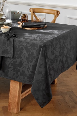 Nappe Jacquard Fleurette - 170 x 300 cm - Gris foncé