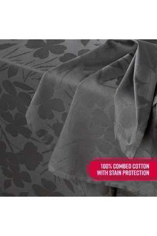 Nappe Jacquard Fleurette - 170 x 300 cm - Gris foncé