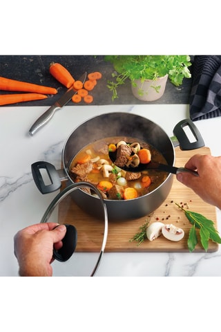 2 casseroles marmites revêtement céramique Carbone Pro - 24 et 28 cm - 4,2/6,5 l