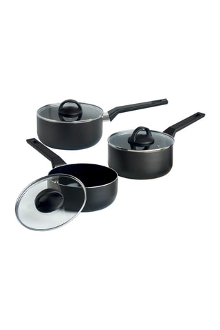 3 casseroles revêtement céramique Carbone Pro - 16/18/20 cm - 1,4/1,8/2,4 l