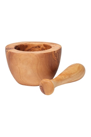 Mortier et pilon en bois d'olivier