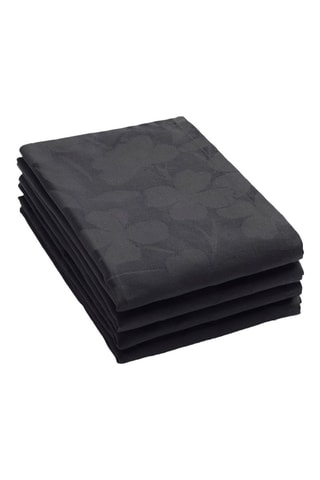 4 serviettes Jacquard Fleurette - Gris foncé