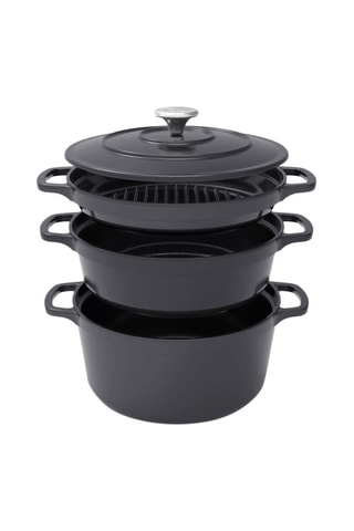 Batterie de cuisine en fonte et protections en silicone - 8 pièces