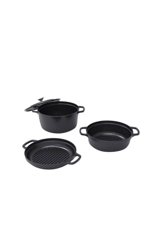 Batterie de cuisine en fonte et protections en silicone - 8 pièces