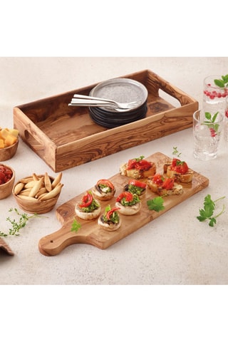 Plateau en bois d'olivier - 38 x 23 x 6,5 cm