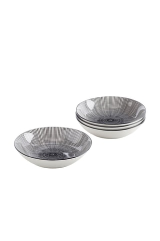 4 assiettes creuses en porcelaine - 20 cm