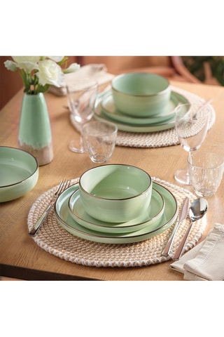 4 assiettes creuses en porcelaine - 20,5 x 5 cm