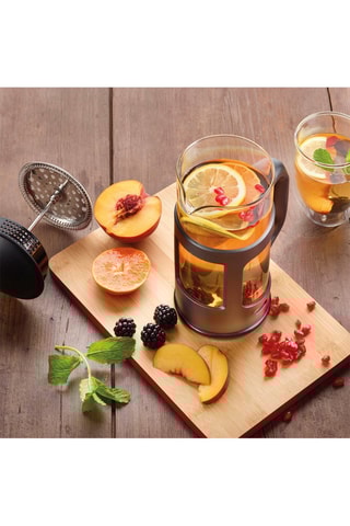 Cafetière à piston en verre borosilicate et acier inoxydable - 1 l - 8 tasses