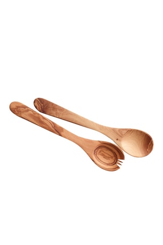 2 couverts à salade en bois d'olivier