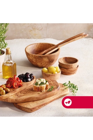 2 couverts à salade en bois d'olivier