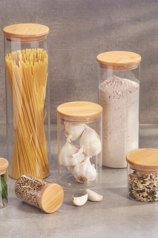 7 boîtes de conservation en bambou - 0,64 l