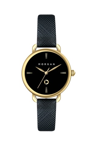 Relógio de quartzo em poliuretano - Preto e dourado