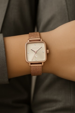 Stalen Quartz Horloge - Roségoudkleurig