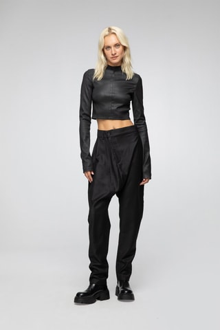 Pantalon casual en laine - 
Noir