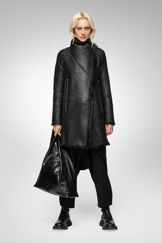 Manteau en laine de mouton - Noir