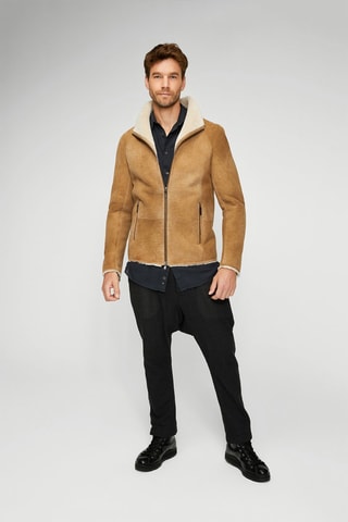 Manteau en cuir de mouton - Beige