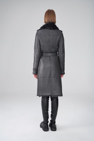 Manteau en cuir de mouton - Anthracite