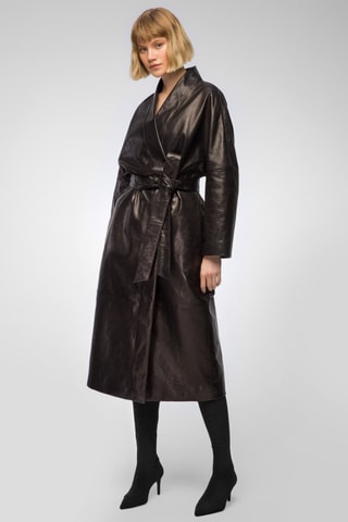 Manteau en cuir d'agneau - Noir