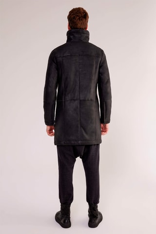 Manteau en peau de mouton lainée - Anthracite