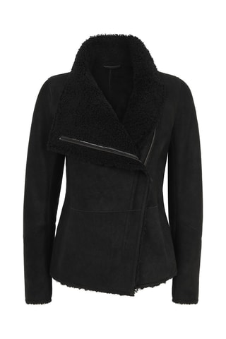 Veste en peau lainée de mouton - Noir