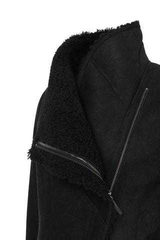 Veste en peau lainée de mouton - Noir