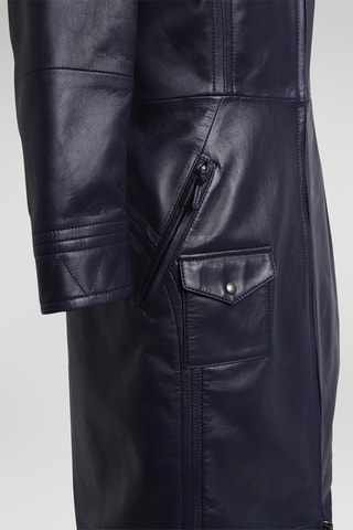 Manteau en cuir d'agneau - 
Bleu marine