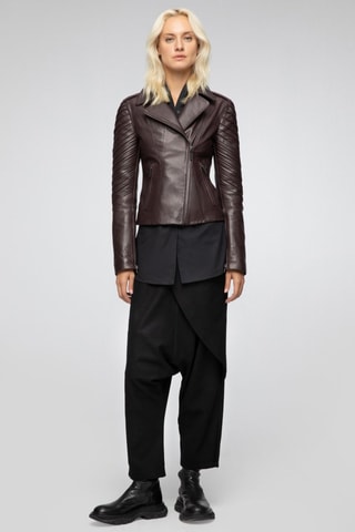 Veste en cuir d'agneau - Bordeaux