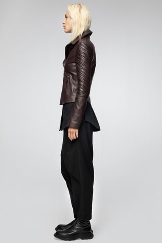 Veste en cuir d'agneau - Bordeaux