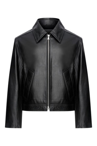 Veste en cuir d'agneau - Noir