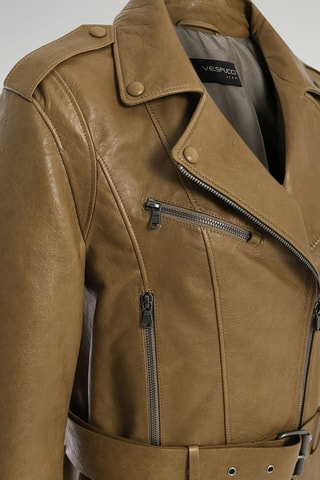 Veste en cuir d'agneau - Camel