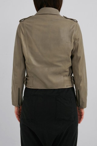 Veste en cuir d'agneau - Taupe