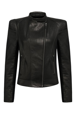 Veste en cuir d'agneau - Noir