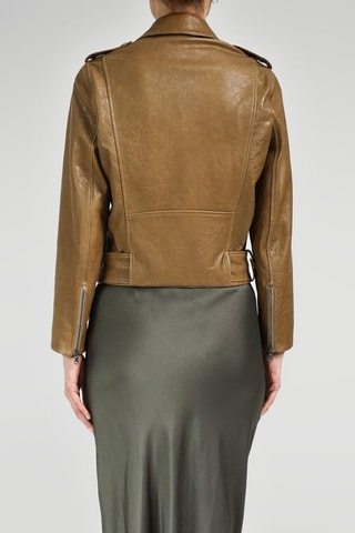 Veste en cuir d'agneau - Camel