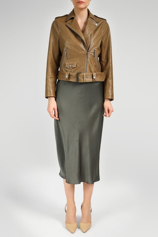 Veste en cuir d'agneau - Camel