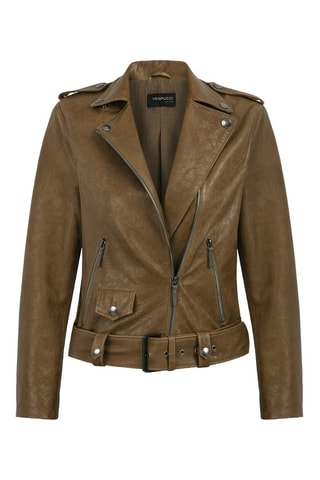 Veste en cuir d'agneau - Camel