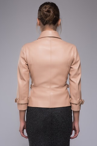 Veste en cuir d'agneau - Orange