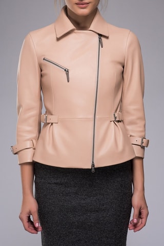 Veste en cuir d'agneau - Orange