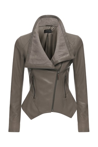 Veste en cuir d'agneau - Gris