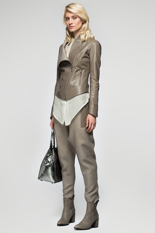 Veste en cuir d'agneau - Gris