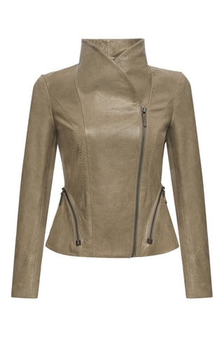 Veste en cuir d'agneau - Beige