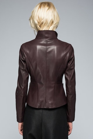 Veste en cuir d'agneau - Bordeaux