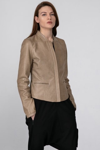 Veste en cuir d'agneau - Beige