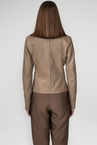 Veste en cuir d'agneau - Beige