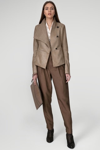 Veste en cuir d'agneau - Beige
