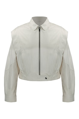 Veste en cuir d'agneau - Blanc