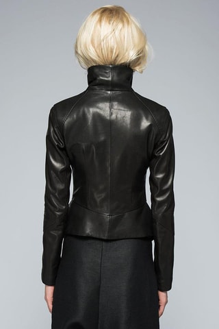 Veste en cuir d'agneau - Noir